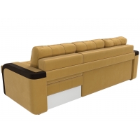 Угловой диван Марсель (микровельвет жёлтый коричневый) - Изображение 5